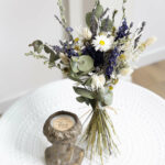 Bouquet de fleurs séchées et bougie Skyros