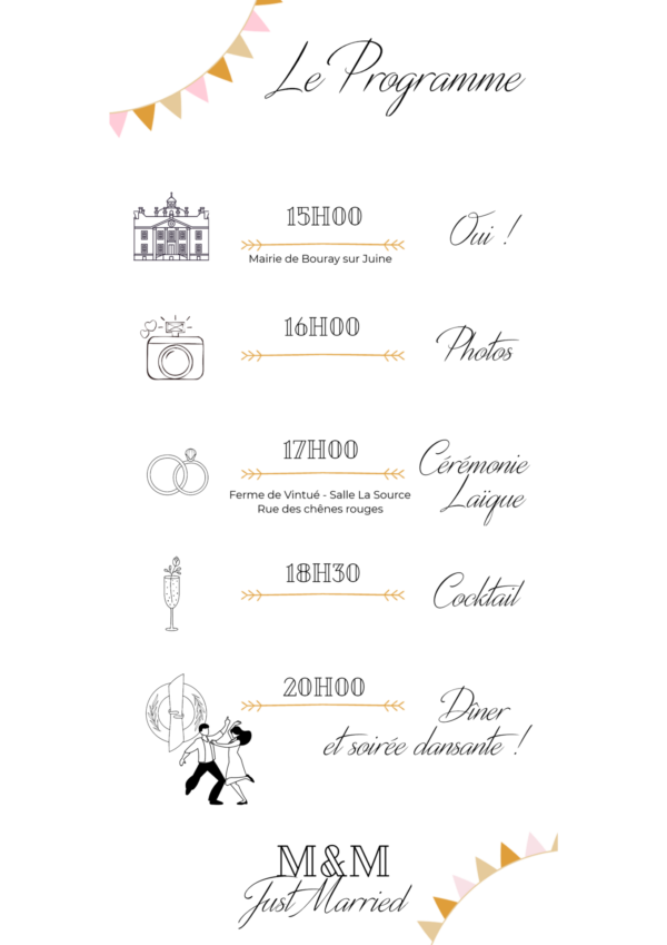 Programme mariage personnalisable